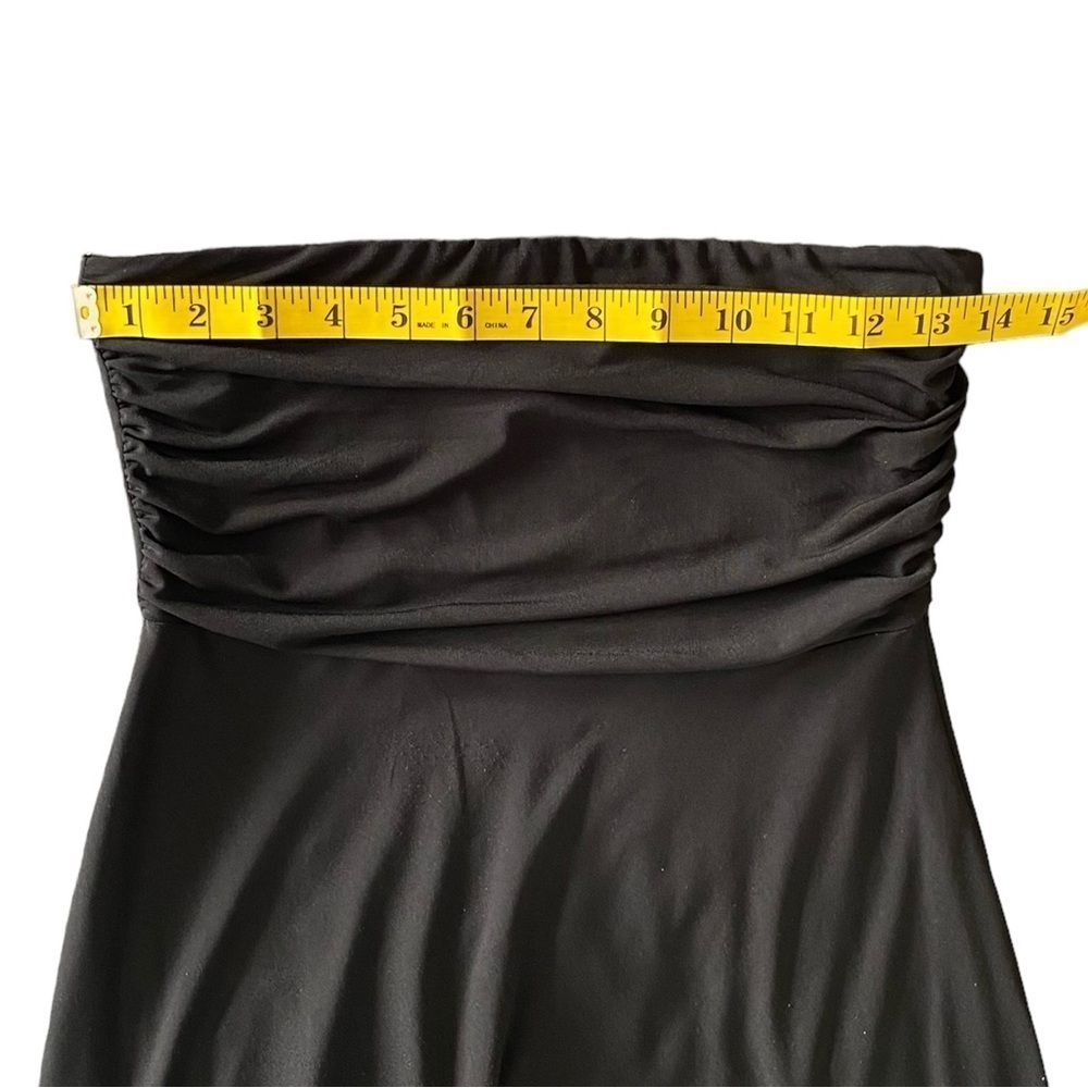BANANA REPUBLIC Factory Maxi Dress Strapless Ruche Top Black Women Size S - Picture 8 of 12